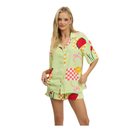 Ally Green Abstract Relaxed Shirt Short Sleeve and Relaxed Shorts High Rise.png